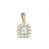 Cube-shaped pendant made of 14K yellow gold