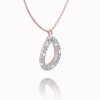 Delicate chain with a diamond drop-shaped pendant, 14K rose gold