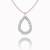 Delicate chain with a diamond drop-shaped pendant, 14K rose gold