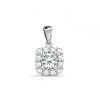 Cube-shaped pendant made of 14K white gold
