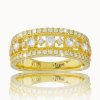 Zlatý prsteň Evelyn s bielymi zafírmi v žltom zlate 14K