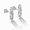 Subtle earrings with white sapphires in white gold, 14K