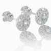 Stud earrings with white sapphires, 14K white gold