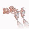 Sapphire delicate earrings in red gold, 14K