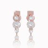 Sapphire delicate earrings in red gold, 14K
