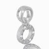 Ring-shaped pendant with white sapphires in 14K white gold