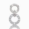 Ring-shaped pendant with white sapphires in 14K white gold