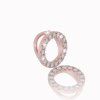 Ring-shaped pendant with white sapphires in 14K red gold