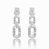 Delicate earrings with white sapphires in white gold, 14K
