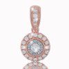 Sunshine pendant with white sapphires in 14K red gold