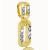 Zlatý prívesok s bielymi zafírmi zo žltého 14K zlata
