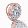 14K red gold circle pendant with white sapphires