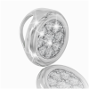 14K white gold circle pendant with white sapphires