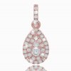 Prívesok v tvare slzy s bielymi zafírmi z ružového zlata 14K