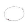 White gold bracelet with diamonds and ruby, 14K