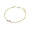 Yellow gold bracelet with diamonds and ruby, 14K