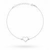 White gold heart bracelet with diamonds, 14K