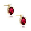 VIPgold zlate nausnice s rubinom a diamantom v zltom zlate 1