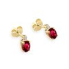 VIPgold zlate nausnice s rubinom a diamantom v zltom zlate 2