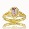 Diamantový prsteň s morganitom v žltom zlate 14K