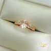 Luxusný diamantový prsteň s morganitom v červenom zlate 14K