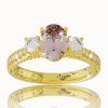 Luxusný diamantový prsteň s morganitom v žltom zlate 14K