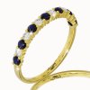 Diamantový prsteň s modrými zafírmi v žltom zlate 14K