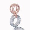 Diamond pendant in 14K white and rose gold
