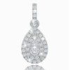 Diamond teardrop pendant in 14K white gold