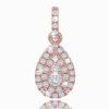 14K rose gold diamond teardrop pendant
