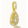 14K yellow gold diamond teardrop pendant