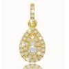 14K yellow gold diamond teardrop pendant