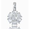 Diamond Flower Pendant in 14K White Gold