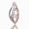14K rose-white gold diamond pendant