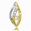Diamond pendant in 14K yellow and white gold