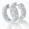 Diamond hoop earrings in 14K white gold