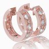 Diamond hoop earrings in 14K red gold