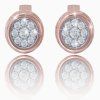 Timeless diamond earrings in red gold, 14K