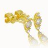 Minimalist diamond earrings in yellow gold, 14K