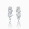 Minimalist diamond earrings in white gold, 14K