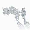 Minimalist diamond earrings in white gold, 14K