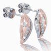 Elegant diamond stud earrings in 14K gold combination