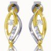 Elegant diamond stud earrings in white and yellow 14K gold