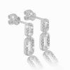 Subtle diamond earrings made of white gold, 14K