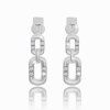 Subtle diamond earrings made of white gold, 14K