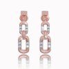Subtle diamond earrings made of red gold, 14K