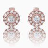 Fine diamond earrings in red 14K gold