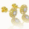 Delicate diamond earrings in 14K yellow gold