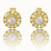 Delicate diamond earrings in 14K yellow gold