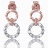 Diamond double hoop earrings in 14K gold combination
